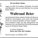 Danksagung Waltraud Beier