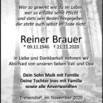Traueranzeige Reiner Brauer