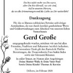 Danksagung Gerd Große
