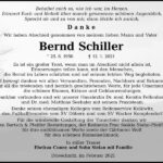 Danksagung Bernd Schiller