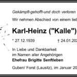 Traueranzeige Karl-Heinz („Kalle“) Senftleben
