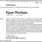 Danksagung Egon Wochatz