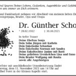 Traueranzeige Dr. Günther Scholz