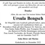 Danksagung Ursula Bengsch
