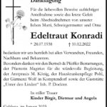 Danksagung Edeltraut Konradi
