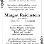 Traueranzeige Margot Reichstein, geb. Schulz