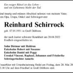 Traueranzeige Reinhard Schirrock