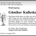Danksagung Günther Kalleske