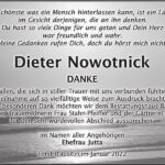 Danksagung Dieter Nowotnick