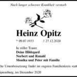 Traueranzeige Heinz Opitz