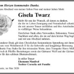 Danksagung Gisela Twarz