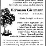 Traueranzeige Hermann Giermann
