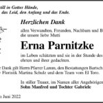 Danksagung Erna Parnitzke