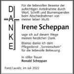 Danksagung Irene Scheppan