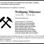 Traueranzeige Wolfgang Münzner