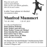 Traueranzeige Manfred Mummert