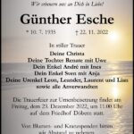 Traueranzeige Günther Esche