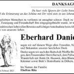 Danksagung Eberhard Daniel