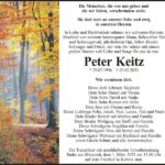 Traueranzeige Peter Keitz