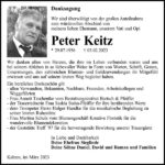 Danksagung Peter Keitz