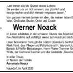Danksagung Werner Noack