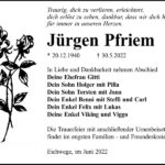 Traueranzeige Jürgen Pfriem