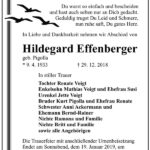 Traueranzeige Hildegard Effenberger, geb. Pigolla