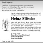 Danksagung Heinz Mösche