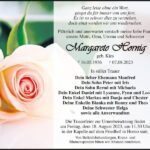 Traueranzeige Margarete Hornig, geb. Kies