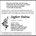 Traueranzeige Siegbert Dubrau