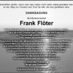 Danksagung Frank Flöter