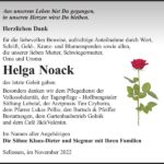 Danksagung Helga Noack