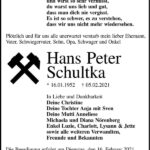 Traueranzeige Hans Peter Schultka