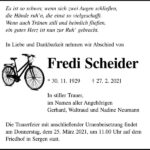 Traueranzeige Fredi Scheider