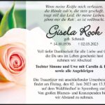 Traueranzeige Gisela Rook, geb. Schmidt