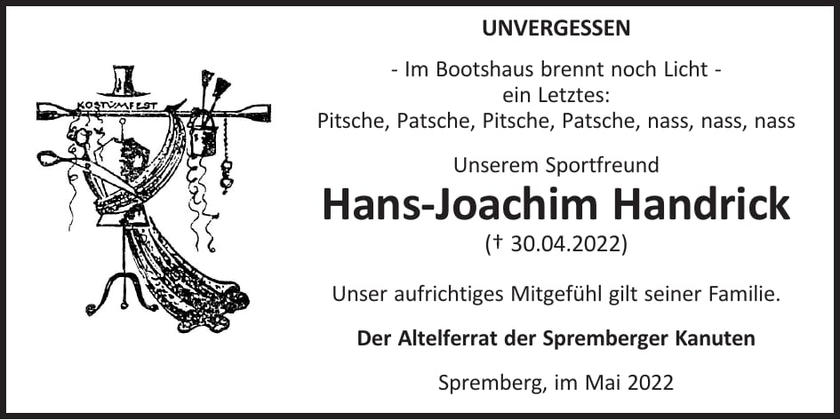 Nachruf Hans-Joachim Handrick