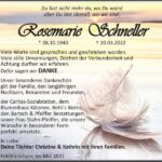 Danksagung Rosemarie Schneller