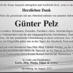 Danksagung Günter Pelz