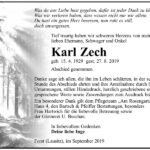 Traueranzeige Karl Zech