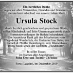 Danksagung Ursula Stock