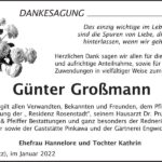 Danksagung Günter Großmann