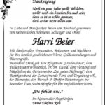 Danksagung Harri Beier