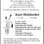Traueranzeige Kurt Holzbecher