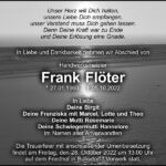 Traueranzeige Frank Flöter