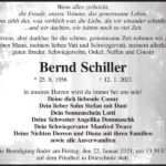 Traueranzeige Bernd Schiller
