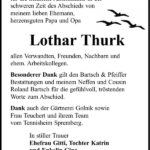 Danksagung Lothar Thurk