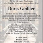 Danksagung Doris Geißler