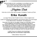 Traueranzeige Erika Kunath
