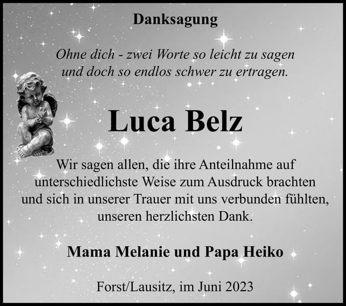 Traueranzeige Luca Belz