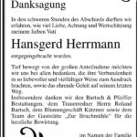 Traueranzeige Hansgerd Herrmann